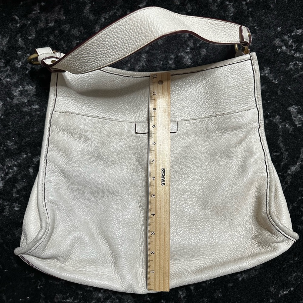 Cole Haan Leather Ivory and Brown Shoulder Purse